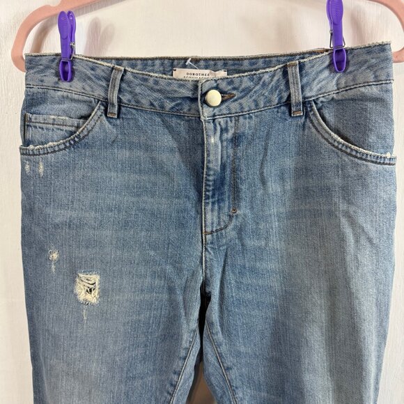 Dorothee Schumacher Distressed Cropped Jeans with Raw Hem & Split Cuffs Size 2 - Picture 3 of 9